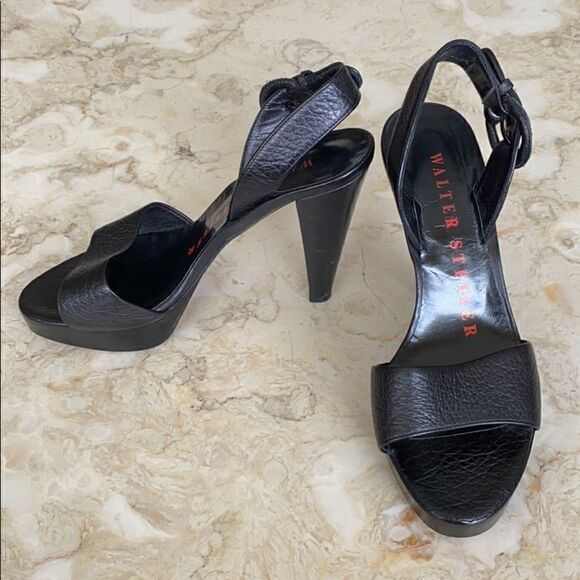 Walter Steiger Tapered Heeled Platform Leather Sandals - Picture 2 of 7